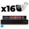 Комплект видеонаблюдения IP 5Мп KIT-C516IP-PL 16 камер для улицы, программный датчик движения, удаленный доступ, ночное видение, умный коммутатор