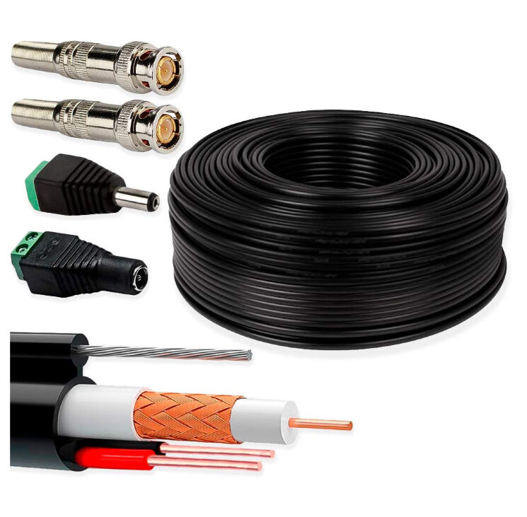 Кабель КВК KVK-CU-205RK-20 с набором коннекторов RG-59 + 2 x 0.5 мм. 20м.
