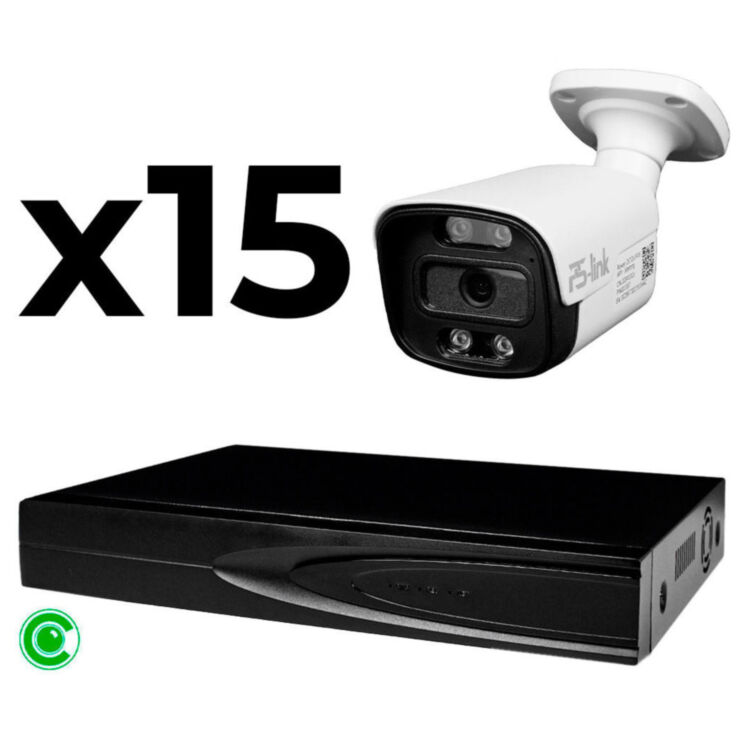 Комплект видеонаблюдения IP 5Мп KIT-C515IP-ST 15 камер для улицы, аналитика, детекция человека, детекция автомобиля, область вторжения